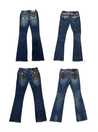 Y2k Embellished flared jeans Miss Me , (RX180)