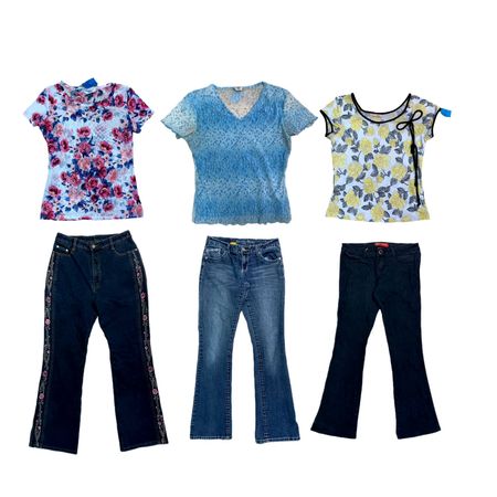 Y2K High School Tops and Jeans Mix , (RX-185)