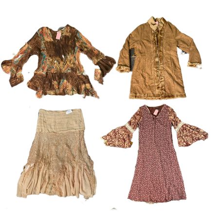 Y2K Bohemian Mix Ft Mesh Tops Afghan Coat (F-906)