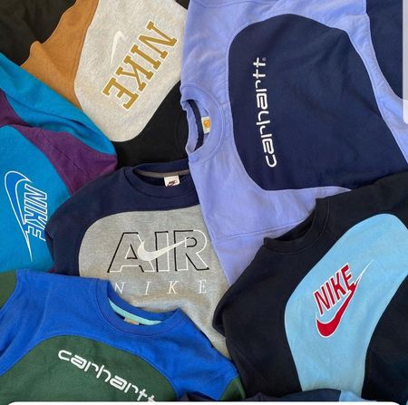 Sweatshirt rework Nike Carhartt avec lettrage 50 pièces