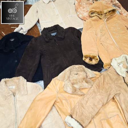 Y2K SUEDE SHEARLING JACKETS - 10 PCS
