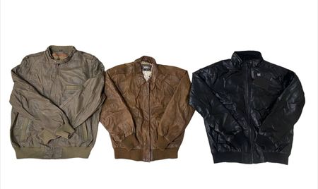 90s Vintage Leather Bomber Jackets Mixed - 08 Pcs