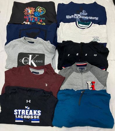 Calvin Klein, Fox, Columbia, Tommy Hilfiger, Wilson, Under Armour, Disney, and Umbro Sweatshirt - 15 Pieces