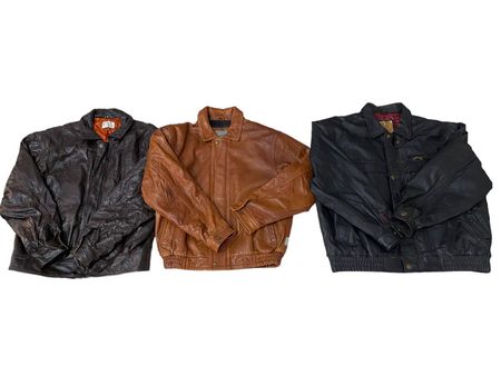90s Vintage Leather Bomber Jackets Mixed - 09 Pcs