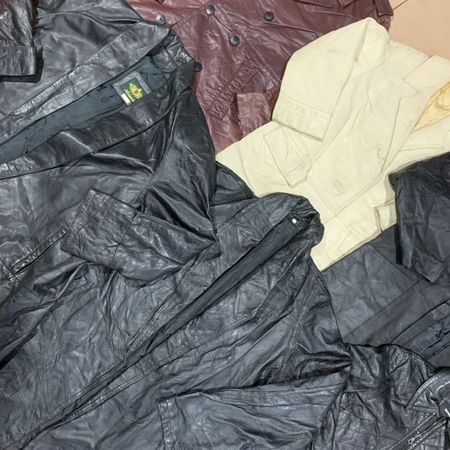 Vintage leather trench coat