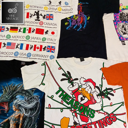 VINTAGE PRINTED SINGLE STITCH T-SHIRTS - 45 PCS