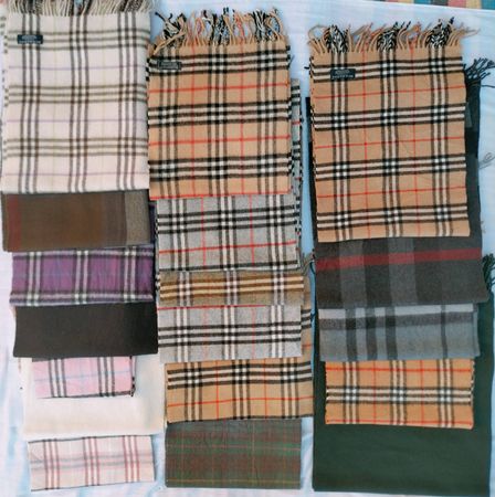 Authentic Original BURBERRY Scarves.(62) Piecs Condition Like New.