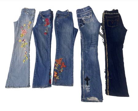 Y2k Uniquely Embroidered-Designed Branded Jeans - 10 Pcs