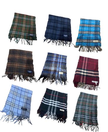 Y2K Burberry Cashmere Muffler Scarves in Classic Check Models 15 (Pcs)