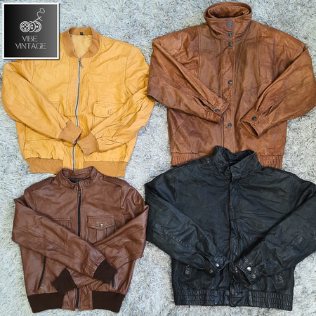 90s Vintage Leather Bomber Jackets (Unisex)
- 15 PCS