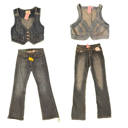 Y2K Denim Duo Branded Set (F-978)