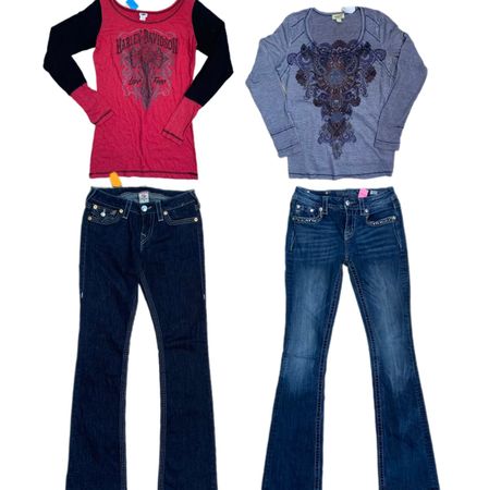 Y2k Tees and Unique Flared Jeans (RX-336)