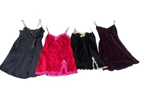 Y2k Y2k ItalianBale BlackRedPurple Shaded SlipDresses Mix - 18 Pcs