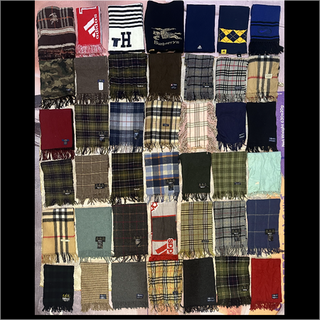 Authentic Mix Branded Burberry/ Barbour/ Polo scarves 42 piece