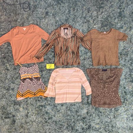 Y2K 2024 Hauts vintage couleur bois (GRV-12-004)