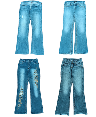 Embroidered Elegance: Vintage Flared Jeans with a Touch of Artistry🌟👖✨