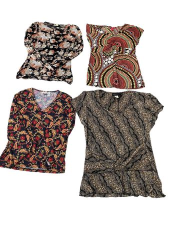 Y2k Italian Bale multi colors Blouses Mix - 15 pcs - (brown green orange)