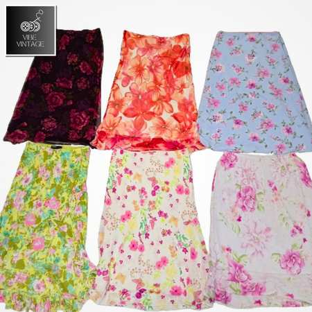 💥Y2k 2024.20%off💥Y2K ITALIAN BALE FAIRYCORE FLOWY MIDI SKIRTS - 15 PCS