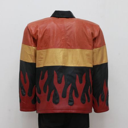CR0021 🔥 Reworked Flame Style Leather Jacket 🔥