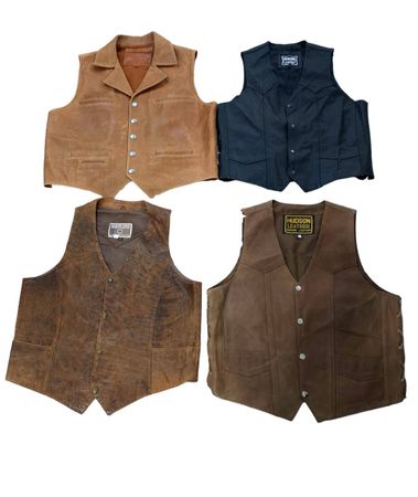 Y2K 2024 - Mélange de gilets en cuir vintage des années 90 - 15 pièces