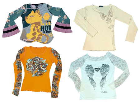 Heartfelt Nostalgia: Vintage Y2K Top🐾❤️✨(S-099)