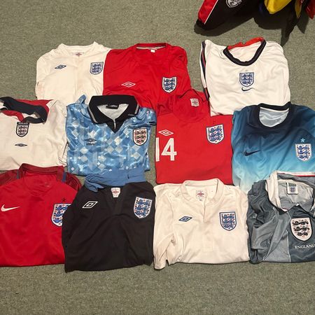 England football shirts mix bundle joblot jerseys mens womens kids