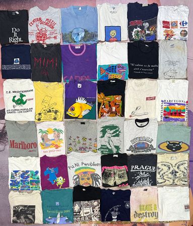 T-shirts authentiques à point unique, 42 pièces