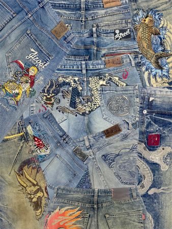 Japanese Embroidery Style Jeans