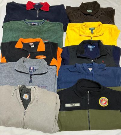 Chaps, Polo Ralph Lauren, Dickies, Harley Davidson, Carhartt, USMC Fleece Jackets 21 Pieces