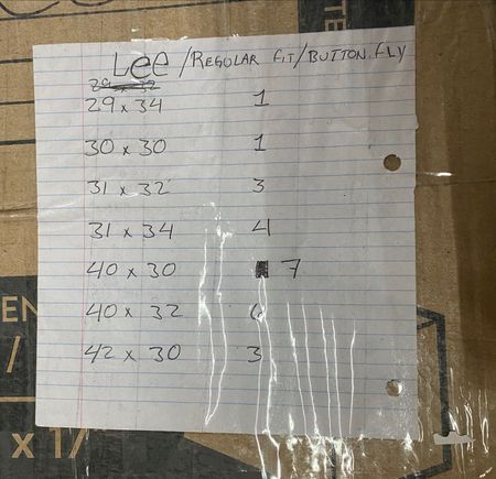 DEADSTOCK Vintage Lee Jeans Green Mixes Sizes 53 Pieces