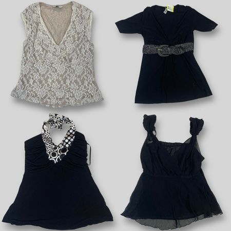 Vintage Noir Elegance Y2K Blouse Collection (GRV-5-008)