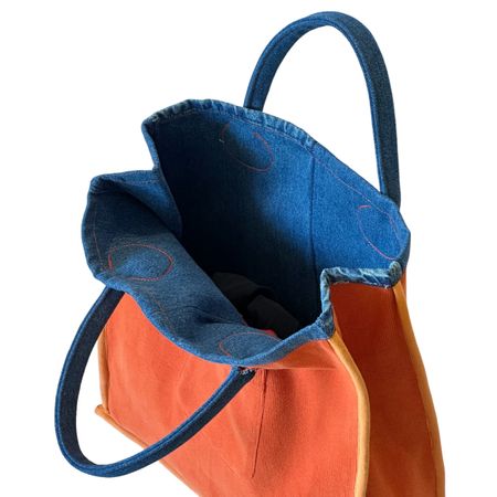 Upcycled SS24 Ralph Lauren and Carhartt reversible tote bag
