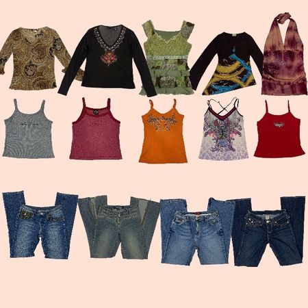 Y2K Mix Bundle Harley tees blouse and jeans (GRV-5-047)
