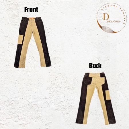 Upcycled Half and Half Corduroy-Hosen DR14 SS24