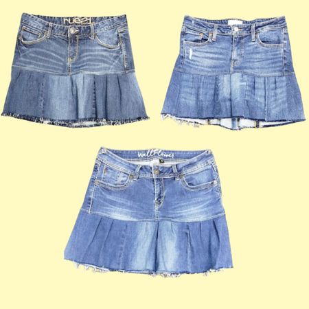 SS25 Reworked/Upcycled Denim Pleated Skirts
