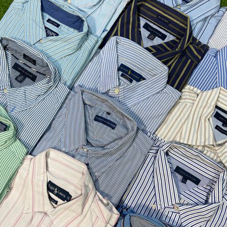 Chemises à col Oxford de marque - 18 pièces incluant Polo Ralph Lauren, Tommy Hilfiger et Chaps.