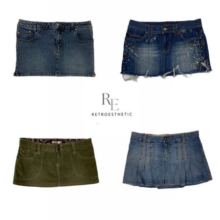 Y2K Denim Micro Mini Skirts (SR-570)