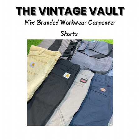 Mixed Branded Workwear Carpenter Shorts -10 pcs including Carhartt Dickies and others