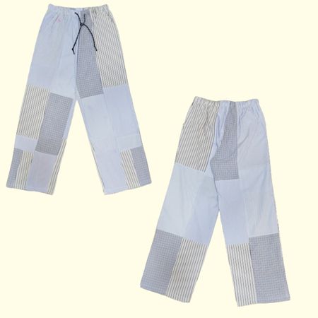 SS25 Überarbeitet / Upcycling weite Baumwoll-Patchwork-Hosen