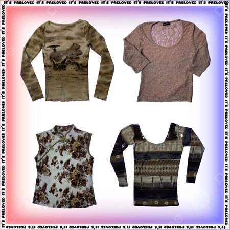 Mélange de hauts Y2K terreux (SSA-535)