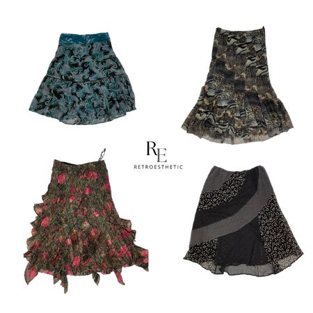 Y2K Grungy Brown Printed Skirts (SR-595)