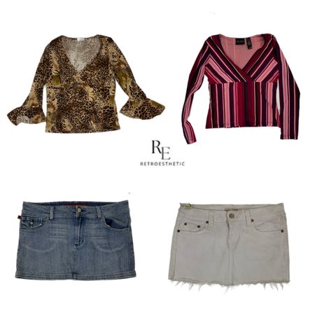 Y2K full sleeve mesh tops paired with micro mini skirts (SR-615)