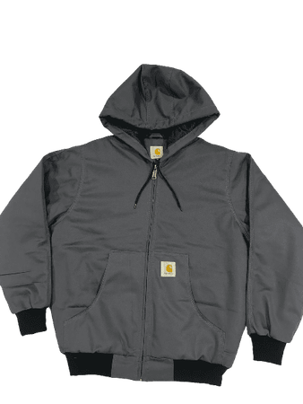 Carhartt Rework  style grey hooded jacket