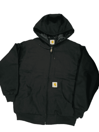 Carhartt Rework style black hooded jackets