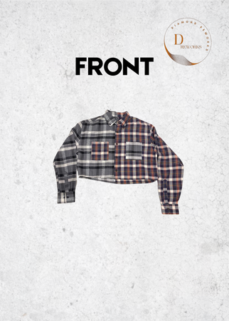 Upcycled Flannel Halb & Halb Crop Top