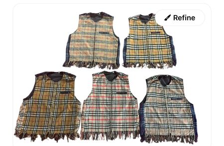 rework style burberry scarf vest 50 pcs