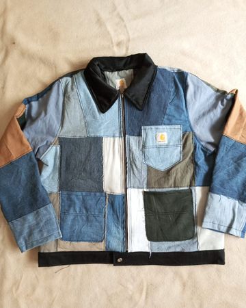 Carhartt Rework style Denim patchwork Jackets