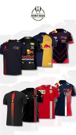 T-shirts/Polo shirts Rework Style Ferrari et Redbull Racing - 30 pcs