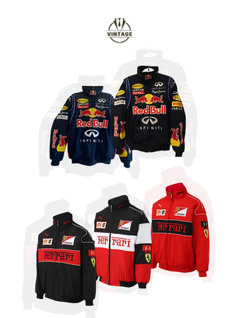 Rework Style Ferrari and Redbull Jackets - Total 15 Pcs