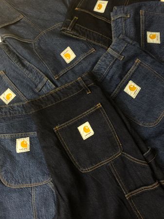 Shorts en denim Carhartt rework vintage style pour menuisier/travail - 15 pièces